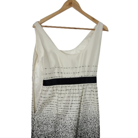 KATE SPADE Trish Be Dazzled Cream Black Dotted Ombre Midi Dress Women's Size 4 - Picture 10 of 14